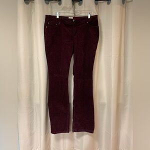 Courduroy pants straight by leg size 14